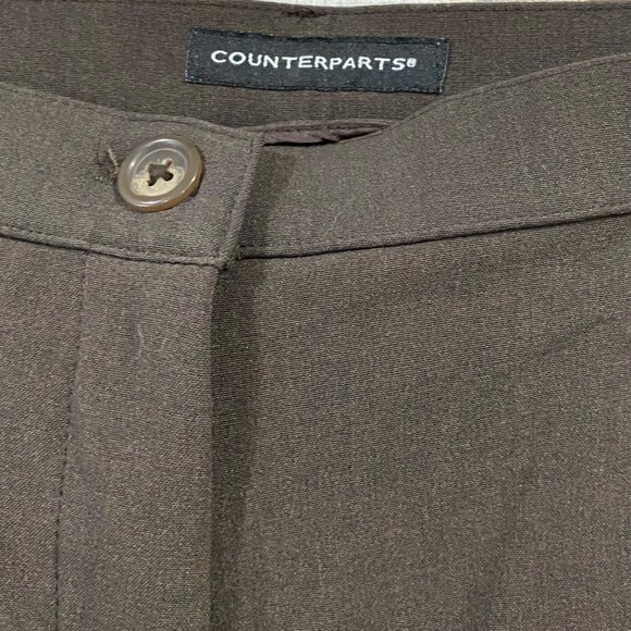 Counterparts Womens Brown Straight-Leg Pants Size 14P Polyester Blend - Picture 4 of 8